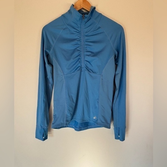 ADIDAS- Blue Pullover 1/4 Zip - Picture 2 of 7